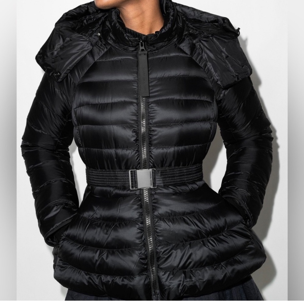 Rare CANADA GOOSE Dyrow Down Jacket Coat Black Label Angel Chen Peplum Two Way - Picture 7 of 12